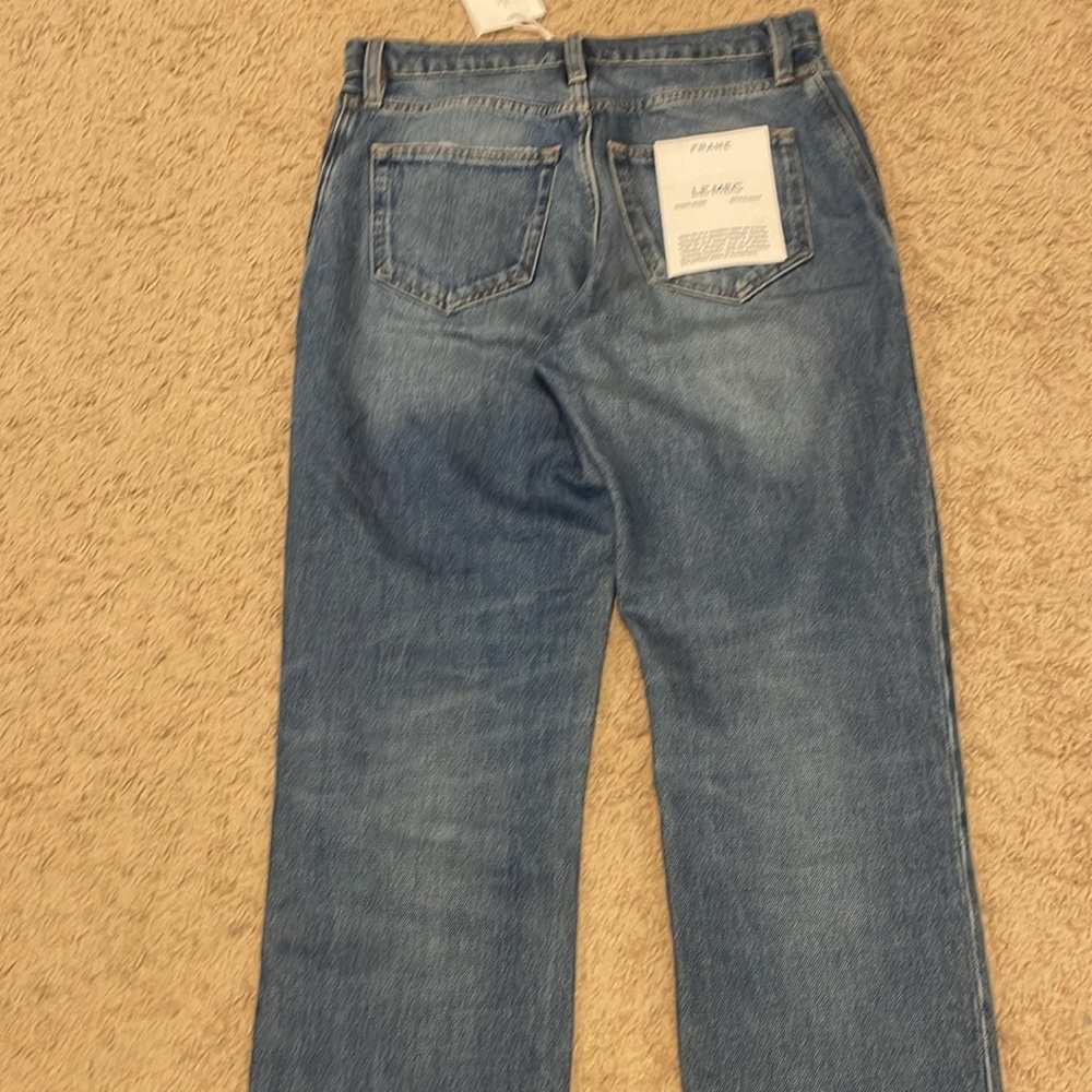 FRAME DENIM LE MAC JEAN LIGHT WASH HIGH RISE STRAIGHT LEG BUTTON FLY JEANS 25NWT - Picture 9 of 16